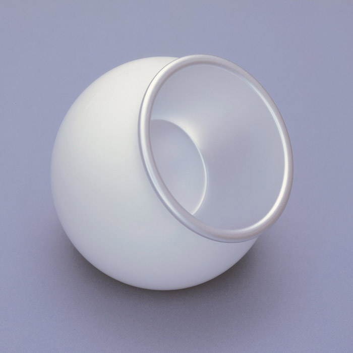 white plastic and aluminium dip moulded ashtray