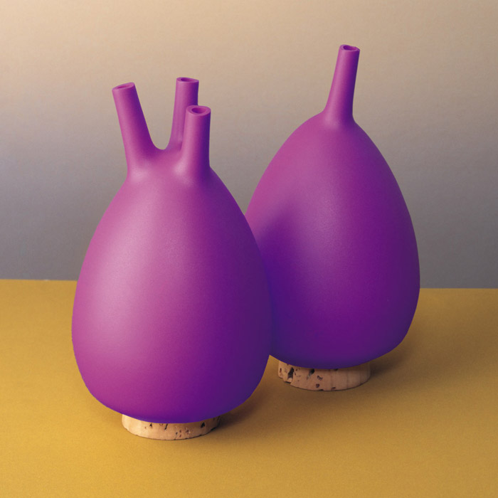 violet dip moulded salt and pepper set