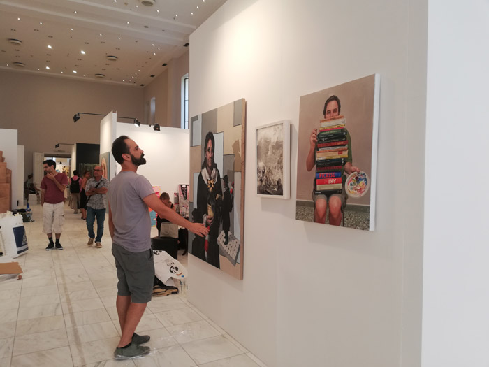 three paintings installation
