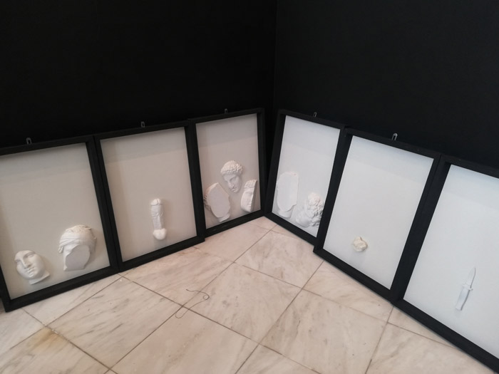 black and white artworks by Nikos Giavropoulos at Art Athina