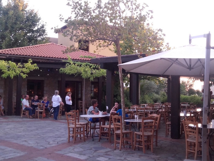 Costa Navarino village cafe