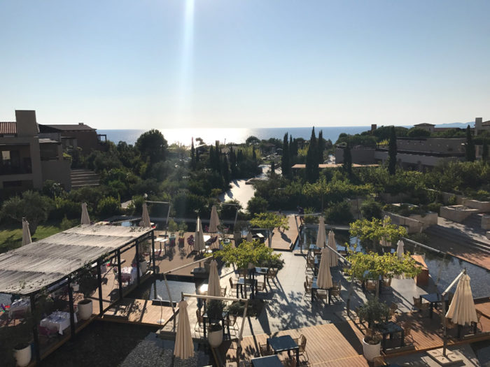 Romanos Costa Navarino resort view from above