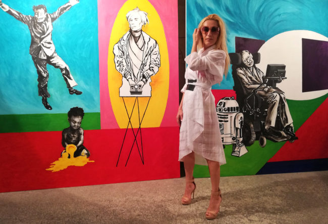 Alexandra Kollaros in Elisavet Kapogianni white dress