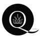 black logo showing a crown inside the letter Q